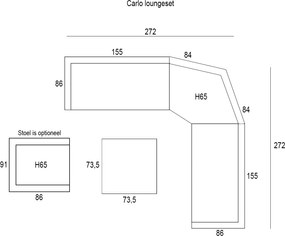 Garden Impressions Carlo loungeset 5-delig XL - vintage willow