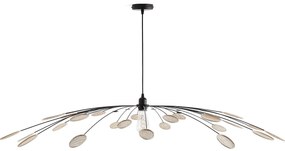 Hanglamp in metaal en rotanØ138 cm, Léonie