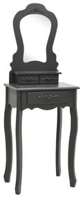 vidaXL Kaptafelset met kruk 50x59x136 cm paulowniahout grijs