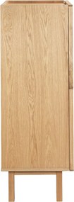 Eiken Wandkast Met Stoffen Deuren - 80x40x120cm.