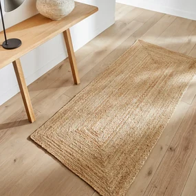 Vloerkleed voor in de hall in jute, handgevlochten, Hempy