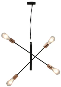 vidaXL Plafondlamp E27 zwart en koper