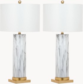 Tafellamp Rashi met marmer effect, 2-delig