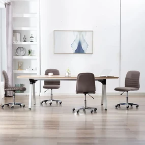 vidaXL Eetkamerstoelen 4 st stof taupe