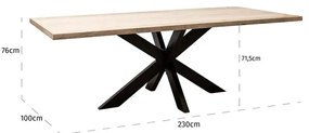 Richmond Interiors Avalon Rechthoekige Eettafel Travertin 230 Cm - 230 X 100cm.