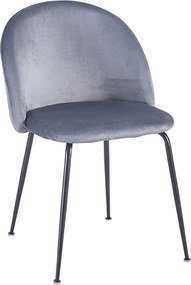 Set 4 Black Dalnia Fluwelen Stoelen