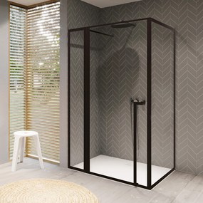 Riho Lucid GD203 douchecabine 80x90cm met 30cm zijwand zwart mat