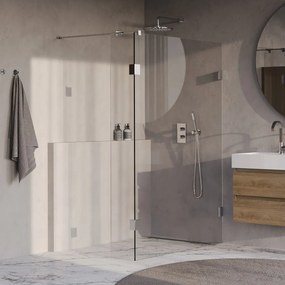 Brauer Void profielloze inloopdouche 140cm met 30cm zijwand chroom