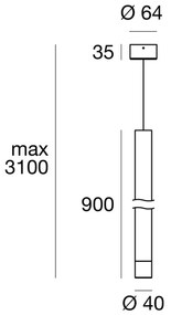 Gelco Pendant LED lamp 8W 90x4cm chroom
