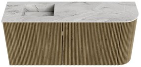 Mondiaz Joya DLux 90cm toiletmeubel ronding rechts dusk met wastafel faye links 1 kraangat glace