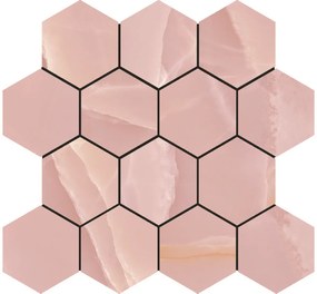 Jabo Onyx Rose hexagon mozaiek tegels 30x27cm