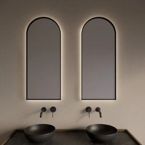 Gliss Design Delta spiegel met LED-verlichting 40x100cm mat zwart