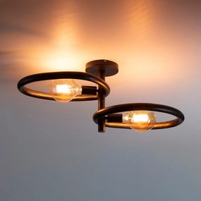 Plafondlamp 2-lichts Zwart