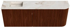 Mondiaz Joya DLux 110cm toiletmeubel ronding rechts ruby met wastafel faye links 1 kraangat frappe