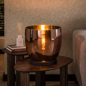 Lage Vloerlamp Van Koperkleurig Glas 33 Cm