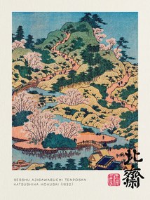 Kunstreproductie Sesshu Ajigawaguchi Tenposan - Katsushika Hokusai