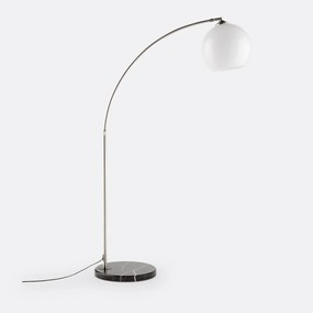 Booglamp in staal, marmer en acryl, Bowata