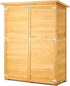 VEVOR tuinhuis 1400 x 600 x 1715 mm, grote houten opbergkast met waterdicht dak en metalen frame, dubbele afsluitbare deuren, gereedschapsschuur, tuinkast met planken en vloer
