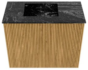 Mondiaz Joya DLux 50cm toiletmeubel oak met wastafel faye links zonder kraangat lava