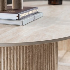 Salontafel Travertin Halve Maan Frame - 135 X 70cm.