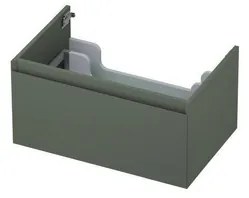 INK Wastafelonderkast - 70x45x35cm - 1 lade - greeploos - 45 graden afwerking rondom - MDF lak Mat beton groen 1240117
