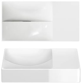 Clou Vale fonteinen keramiek fontein 38x19x7cm zonder kraangat rechts Wit glanzend CL/03.03161.R