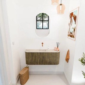 Mondiaz Joya DLux 105cm toiletmeubel ronding links/rechts dusk met wastafel faye midden zonder kraangat frappe