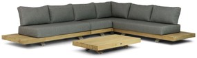 Hoek loungeset 6 personen Teak Taupe  Santika Furniture Santika