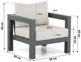 Tuinstoel Aluminium Grijs-antraciet Lifestyle Garden Furniture Luca