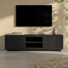 Zwart Tv-meubel Eiken 160 Cm - 160x42x45cm.