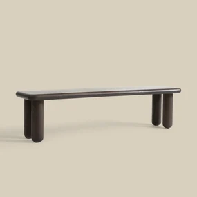 Houten Eettafelbank Met Ronde Poten 200 Cm