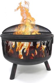 HEAT vuurkorf Hornset met grillplaat en vonkenscherm – zwart