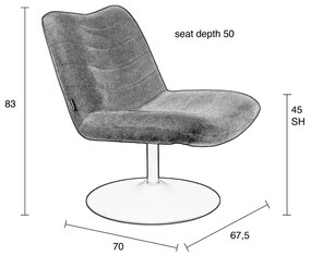 Zuiver Bubba Draaifauteuil Okergeel Retro Design