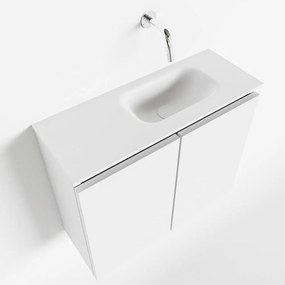 Mondiaz Ture 60cm toiletmeubel talc met wastafel talc rechts geen kraangat