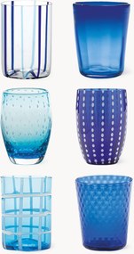 Handgemaakte waterglazen Melting Pot, 6-delig