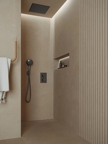Saniclear Cube inbouw regendouche met inbouw douchekop 30x30cm en 2 standen handdouche verouderd ijzer - gunmetal