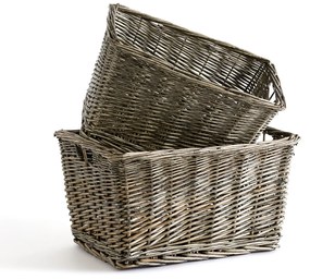 Set van 2 manden in gevlochten rotan, Semra