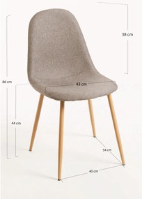 Set 4 Teok Stoffen Stoelen
