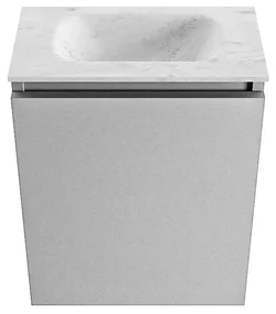 Mondiaz Ture DLux toiletmeubel 40cm plata met wastafel opalo midden zonder kraangat