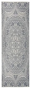 vidaXL Buitenkleed met patroon platgeweven 80x250 cm blauw