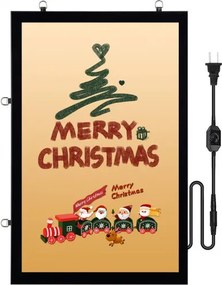 VEVOR LED-posterframe in zwart, fotolijst van 16 x 24 inch, stoepbord voor reclamedisplays, aluminium fotolijst met lichtbak met LED-achtergrondverlichting, horizontale en verticale formaten voor aan de muur, enkel