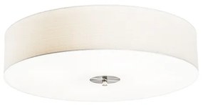 Stoffen Landelijke plafondlamp wit 50 cm - Drum Jute Landelijk / Rustiek, Modern E27 rond Binnenverlichting Lamp
