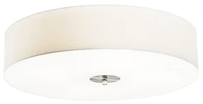 Stoffen Smart plafondlamp wit 50 cm incl. 4 Wifi A60 - Drum Jute E27 Scandinavisch rond Binnenverlichting Lamp