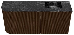 Mondiaz Joya DLux 90cm toiletmeubel ronding links walnut met wastafel faye rechts 1 kraangat lava