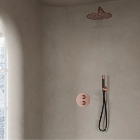 Saniclear Copper Pro inbouw regendouche 30cm rond met wandarm geborsteld koper