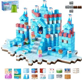 VEVOR Magnetische Bouwstenen, 150-delige Gletsjerkasteelset, Magnetische Blokken, STEM Montessori Sensorisch Speelgoed als Kerst- & Verjaardagscadeau, Constructiestapelspeelgoed, Vanaf 3 jaar