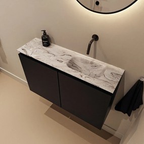 Mondiaz Ture DLux toiletmeubel 80cm urban met wastafel glace rechts zonder kraangat