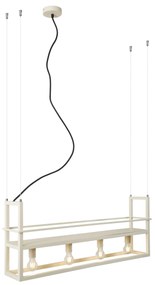 Eettafel / Eetkamer Industriële hanglamp beige 4-lichts - Cage Rack Industriele / Industrie / Industrial Binnenverlichting Lamp