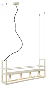 Eettafel / Eetkamer Industriële hanglamp beige 4-lichts - Cage Rack Industriele / Industrie / Industrial Binnenverlichting Lamp
