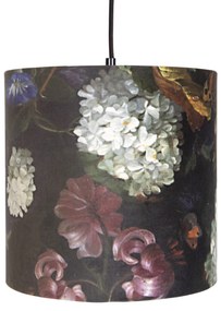 Stoffen Eettafel / Eetkamer Hanglamp met 3 velours kappen bloemen met goud - Cava Klassiek / Antiek Minimalistisch E27 cilinder / rond rond Binnenverlichting Lamp